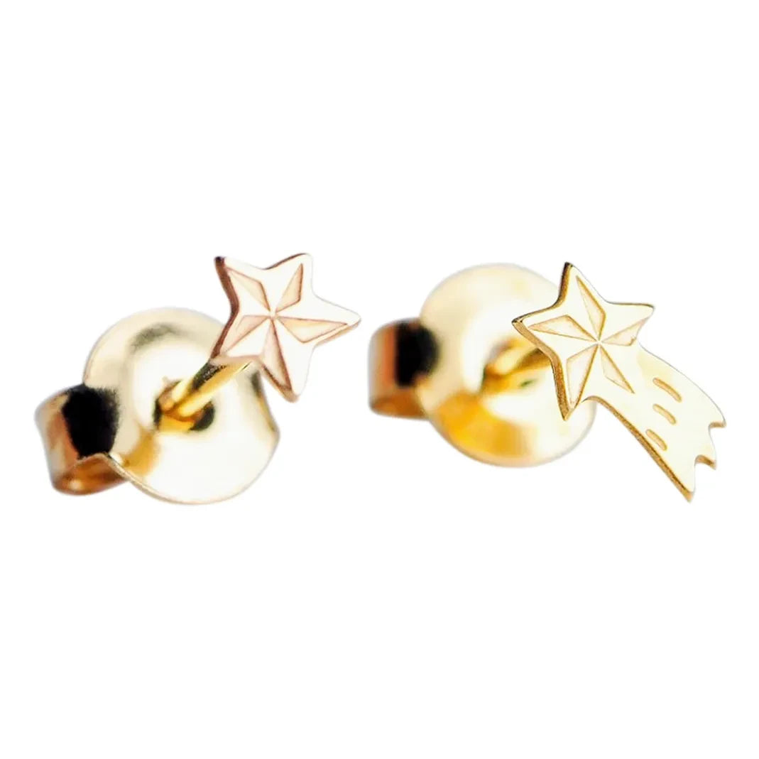 Adorabili - Asymmetric Star-Shaped Hoop Earrings | Gold