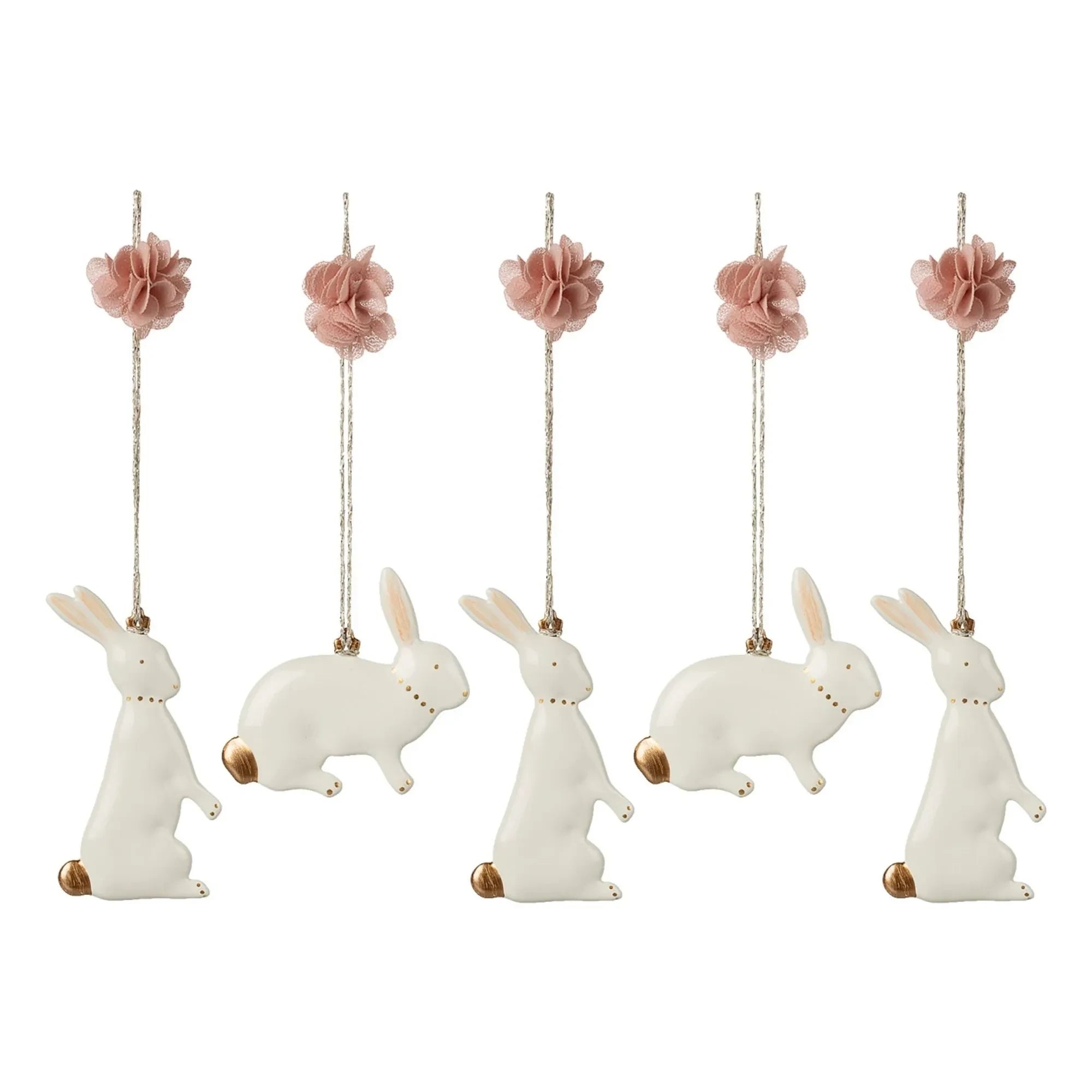Maileg - Metal Easter Bunny Ornaments - Set of 5