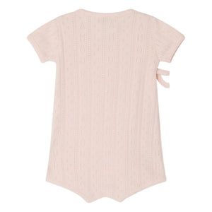 Bonpoint - Pointelle Chamomile Organic Cotton Romper | Powder Pink