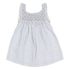 Búho - Boho Lurex Organic Cotton Dress | Light Blue