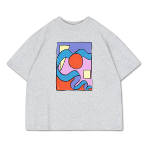 Repose AMS - Box-Shaped Organic Cotton T-Shirt | Gray Melange