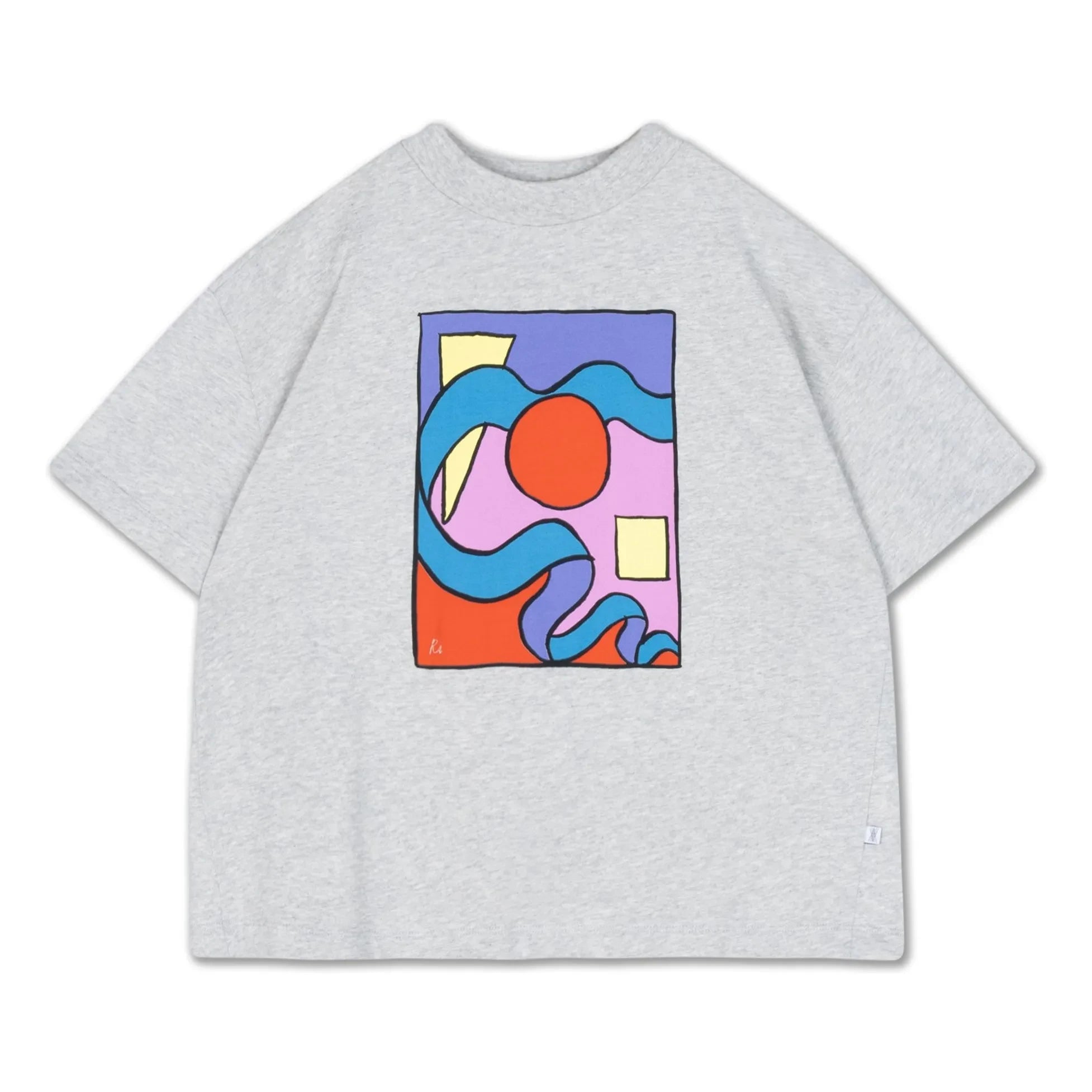 Repose AMS - Box-Shaped Organic Cotton T-Shirt | Gray Melange