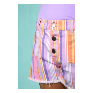 Favorite People - Ricotta Striped Shorts | Purple