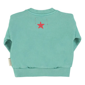 Piupiuchick - Peace Organic Cotton Sweatshirt | Turquoise