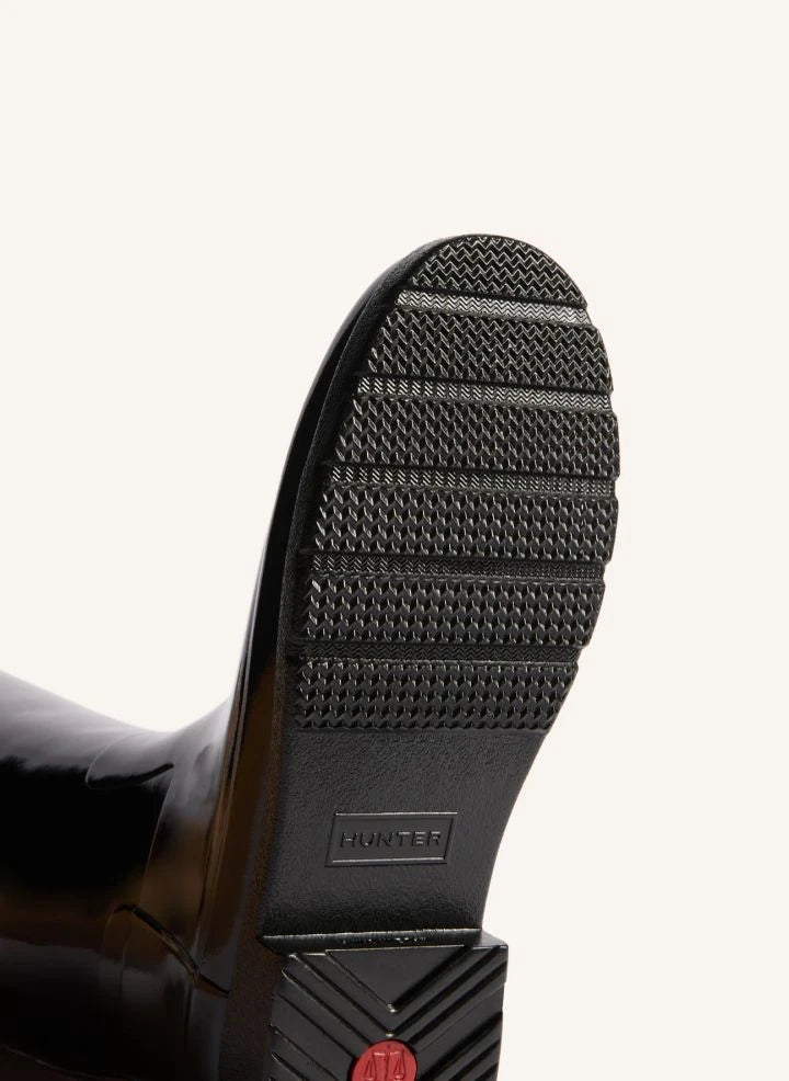 Hunter - Gold Trim Vernis Leather Wellington Riding Boots | Shiny Black