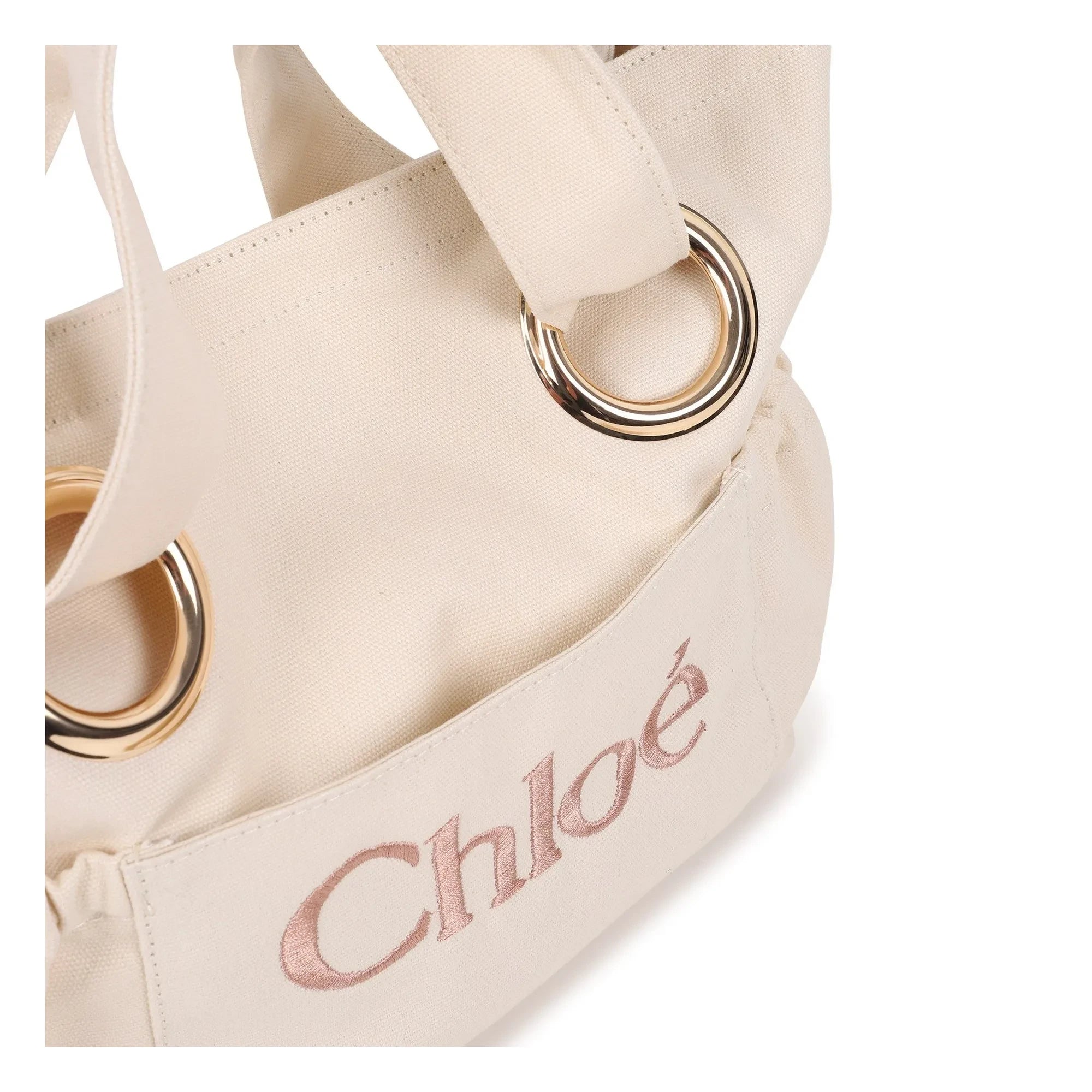 Chloé - Organic Cotton Logo Tote Bag | Chalk