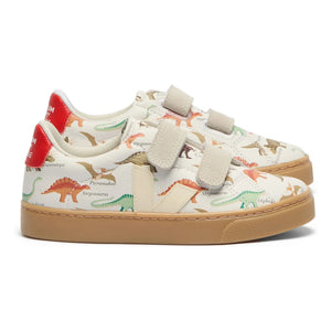 Veja - Veja x Museum Small Esplar Dinosaurs Leather Striped Sneakers | White