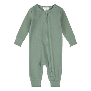 Petit Lem - Organic Cotton Ribbed Pajamas | Celadon