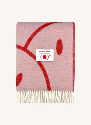 Maison Deux - Wool Blanket - Maison Deux x Smiley | Light Pink