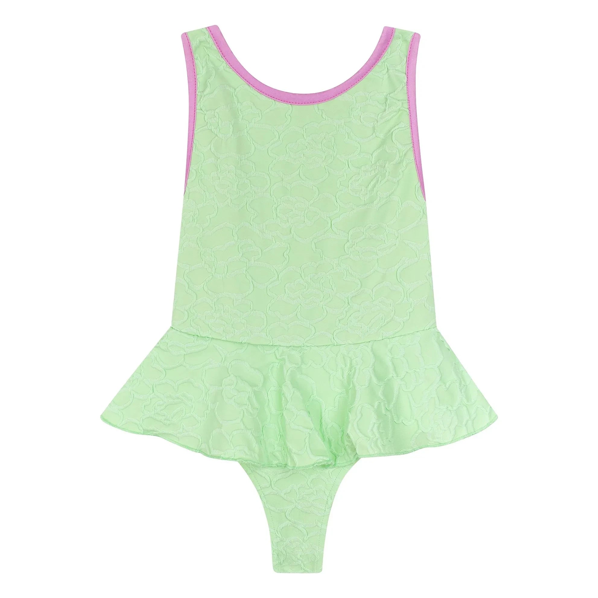 My First Cantê - Shirley Fleurs Textured Ruffled Swimsuit | Fluorescent Green