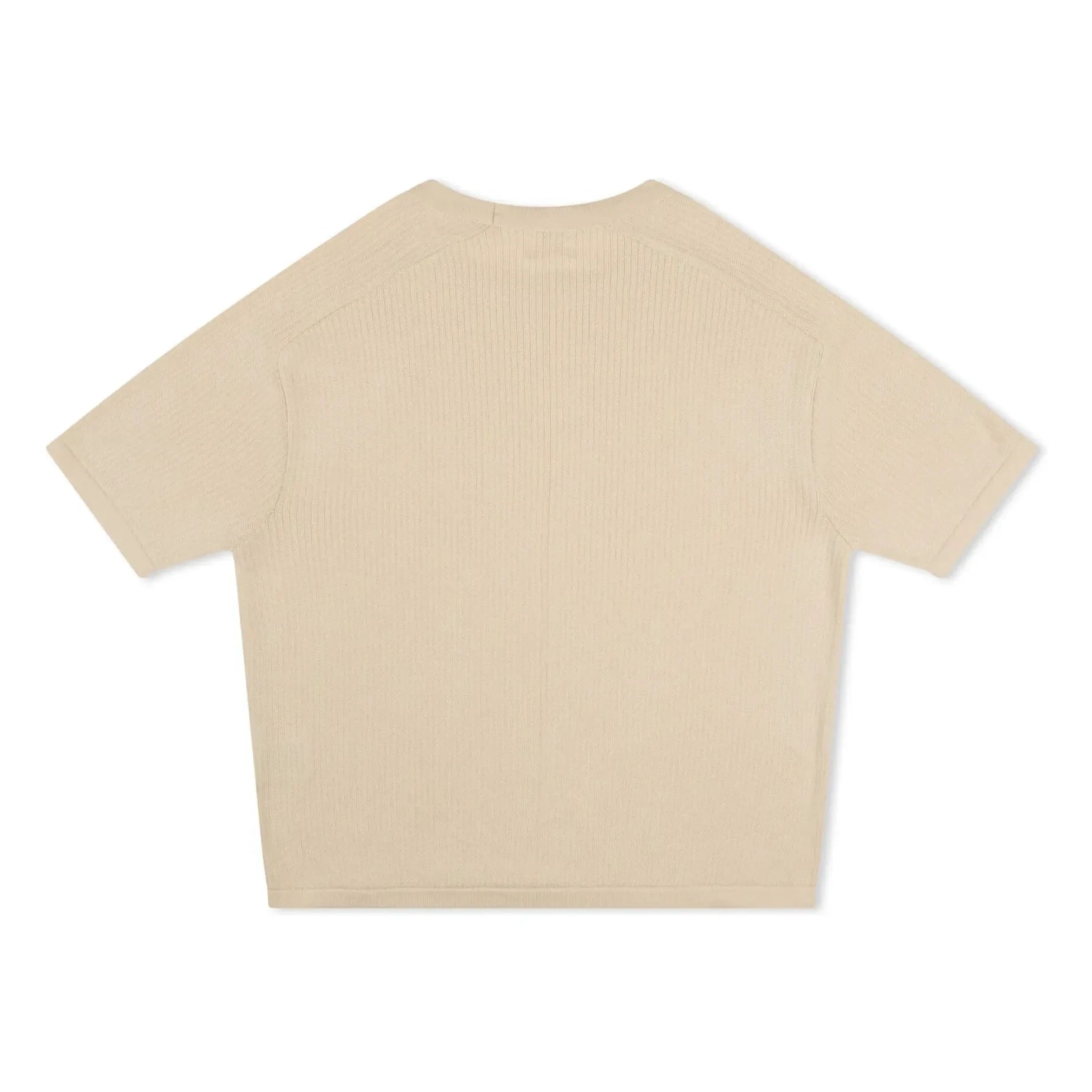 Matona - Box Cut Organic Cotton Fine Knit T-Shirt | Cream