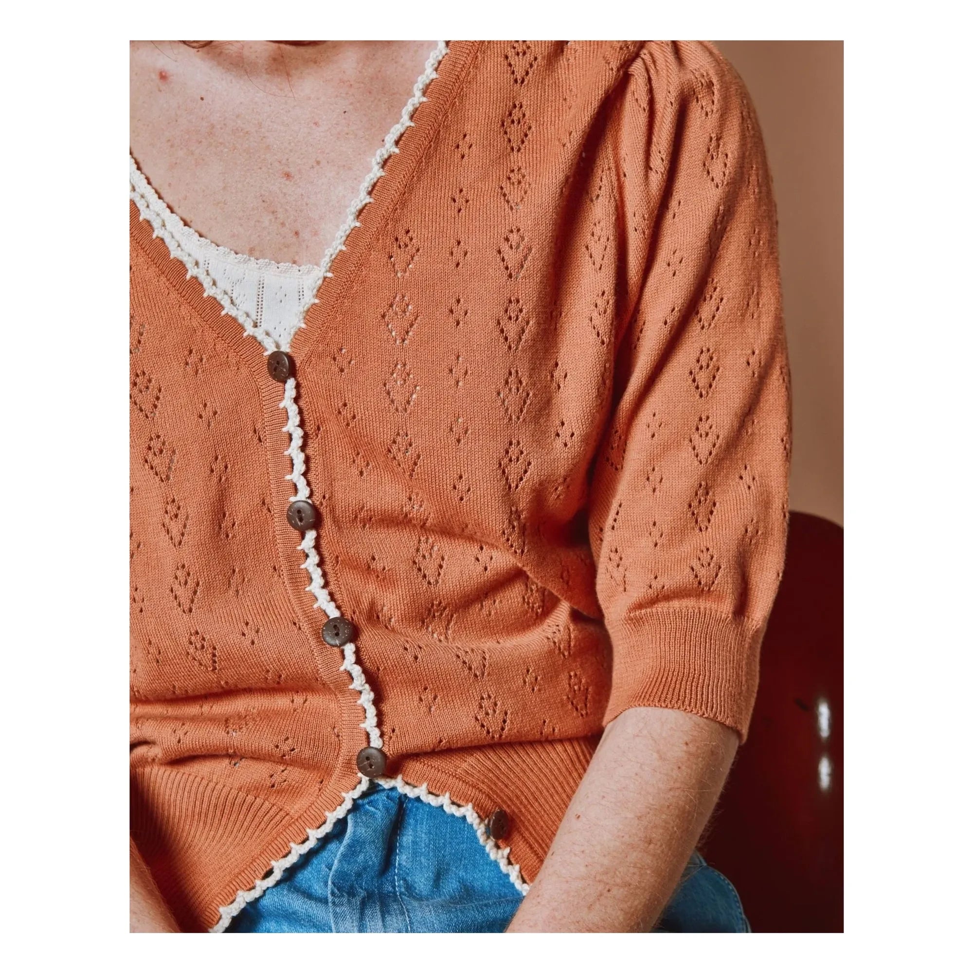 Emile et Ida - Organic Cotton Ribbed Cardigan | Cannelle