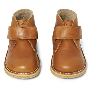 Petit Nord - Desert Faux Fur Velcro Shoes | Cognac