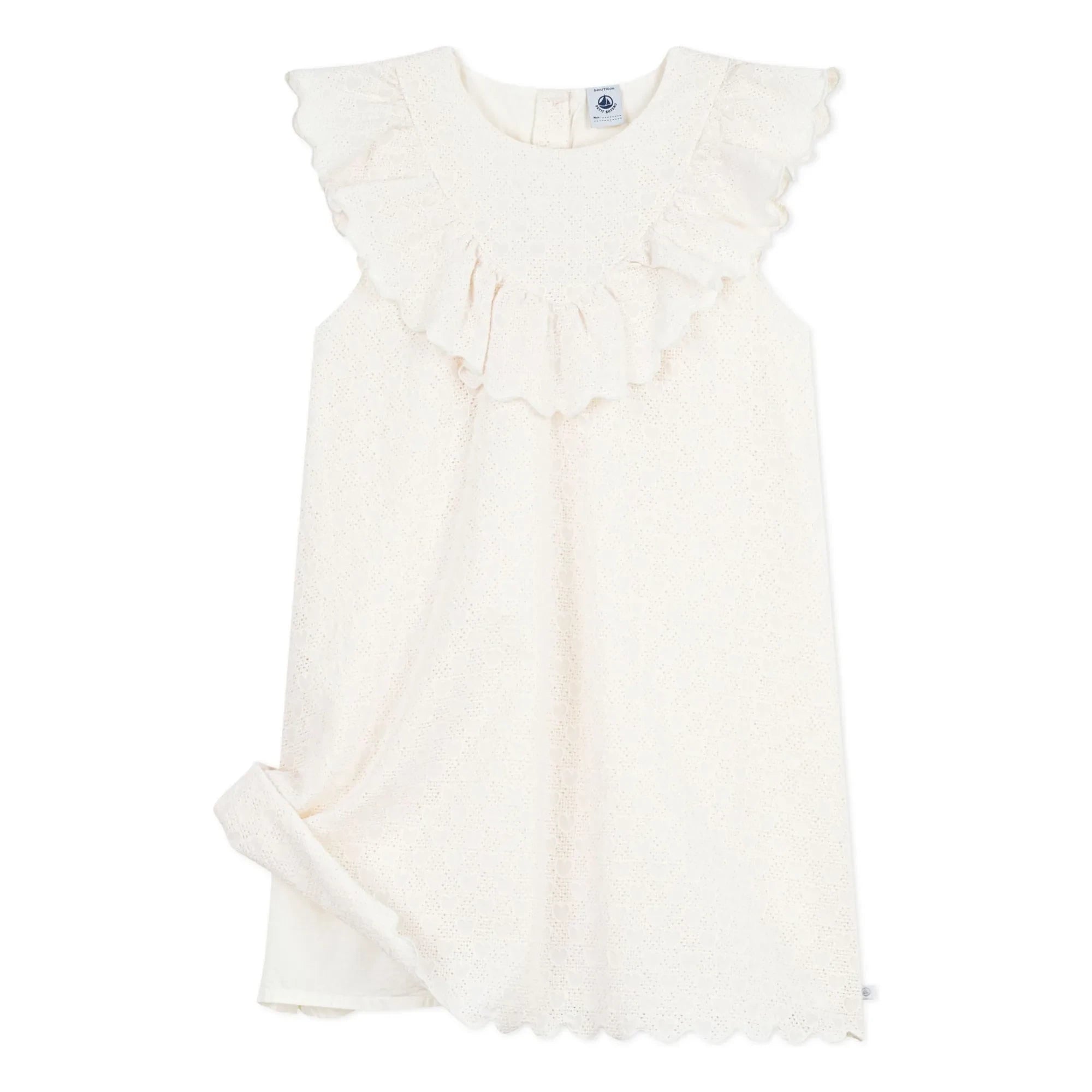 Petit Bateau - English Lace Heart Embroidered Cotton Dress | White