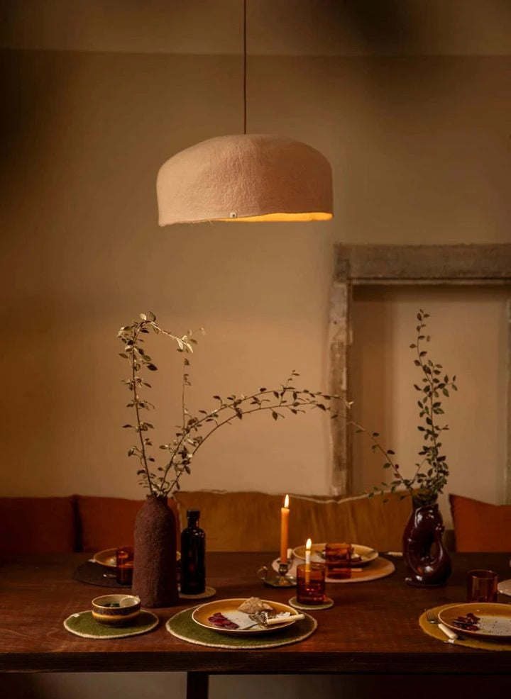 Muskhane - Double-Sided Felt "Yurt" Lampshade | Dusty pink