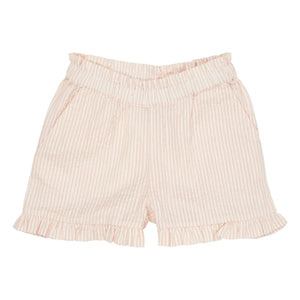 Copenhagen Colors - Girls' Striped Organic Cotton Shorts | Lychee Pink
