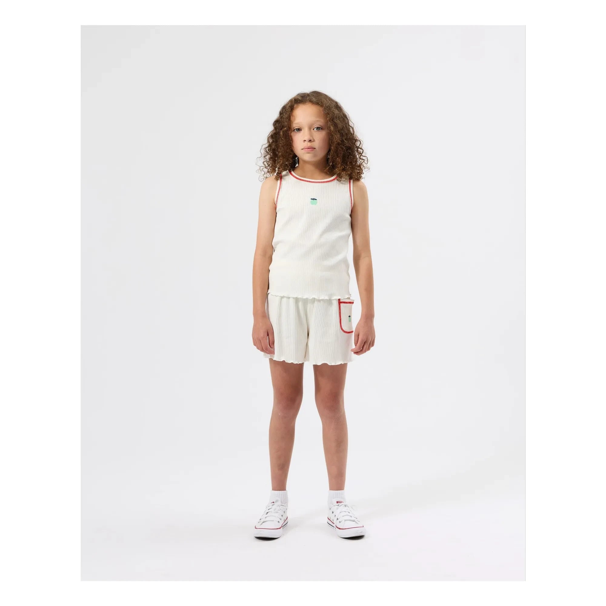 Goldie + Ace - Fitted Cotton Tank Top Apple | Ivory