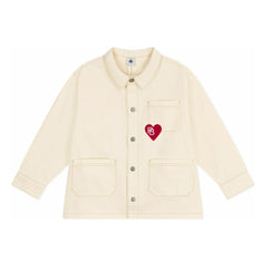 Petit Bateau - Embroidered Heart Jacket | Ecru
