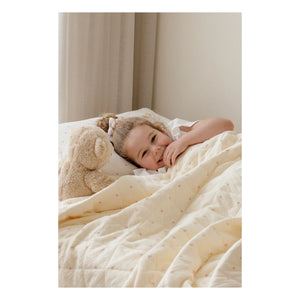 Soft Spot - Organic Cotton Ribbed Quilted Blanket | Ecru