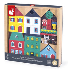 Janod - City Wooden Block Set - Crossroads