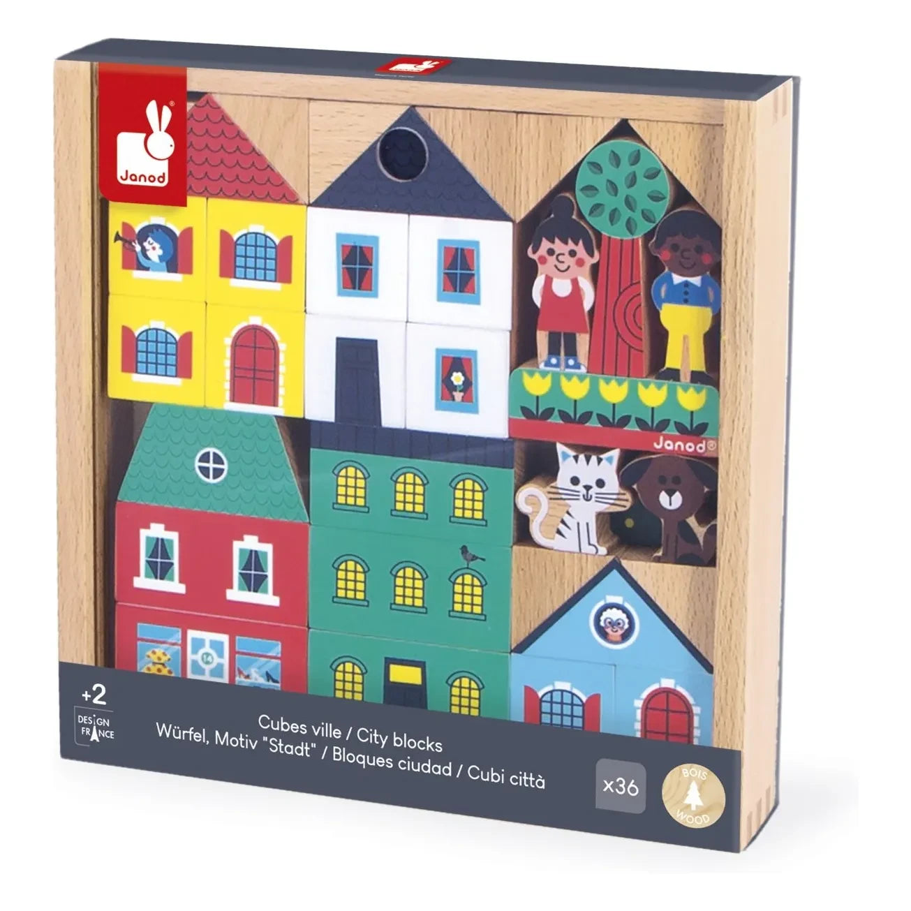 Janod - City Wooden Block Set - Crossroads