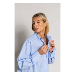 Smallable Woman - Lydie Striped Shirt Dress | Light Blue