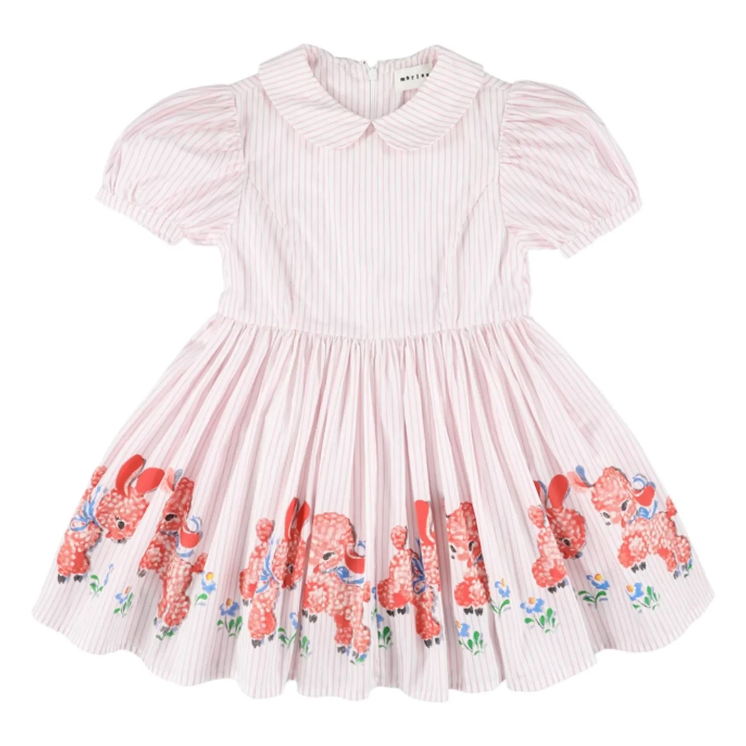 Morley - Striped Xuli Claudine Collar Dress | Pale Pink