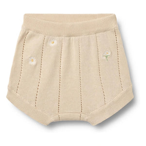 Wheat - Dua Flowers Organic Cotton Knit Shorts | Ecru