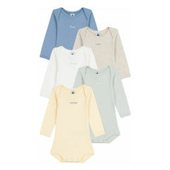 Petit Bateau - Batch 5 Bodies Semainier Organic Cotton | Yellow