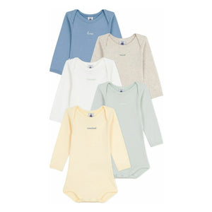 Petit Bateau - Batch 5 Bodies Semainier Organic Cotton | Yellow