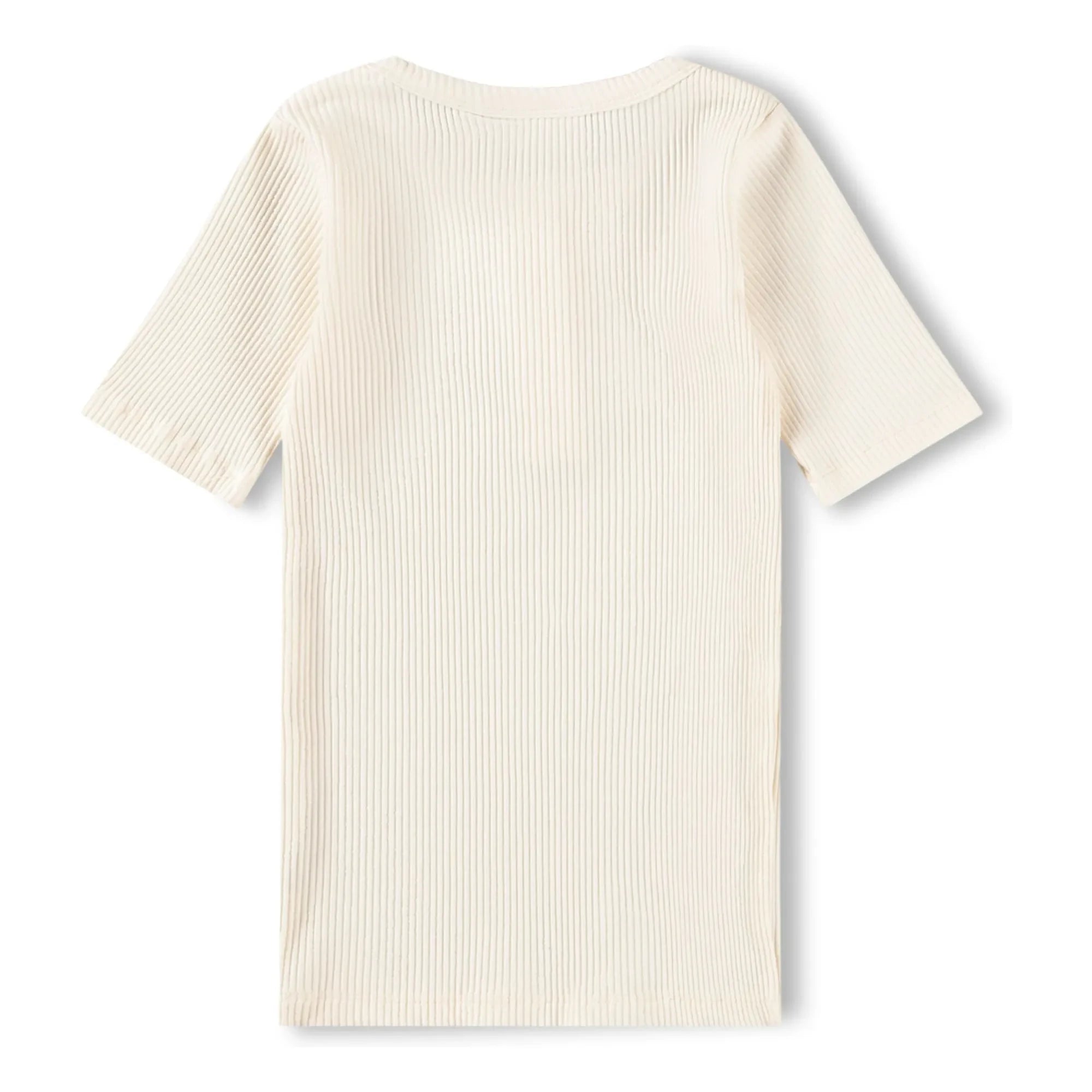 Molo - Rosey Ribbed Buttoned T-Shirt | Ivory