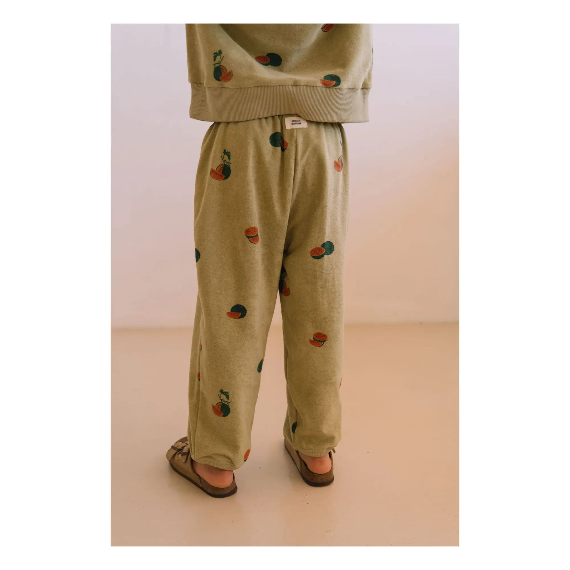 Studio Bohème - Porgy Watermelon Organic Cotton Towel Pants | Khaki