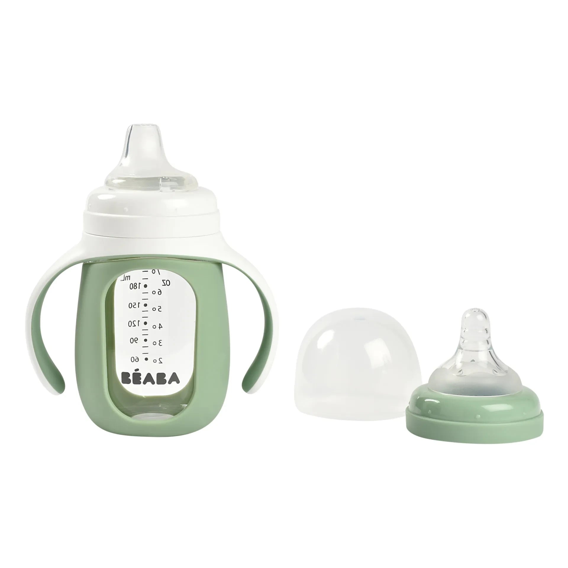 Béaba - Glass Training Bottle | Sage