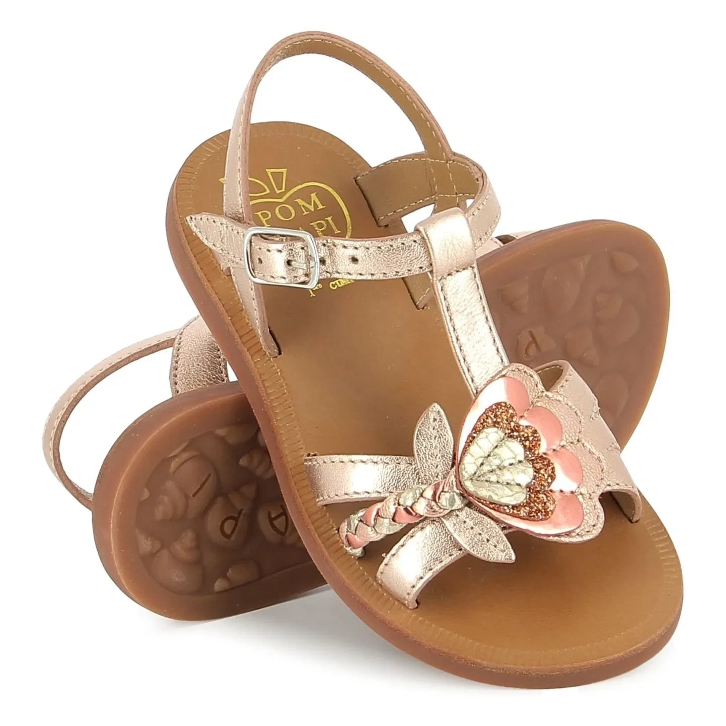 Pom d'Api - Plagette Alto Metallic Sandals | Copper Red