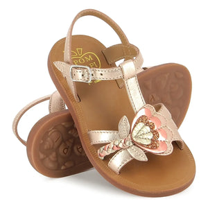 Pom d'Api - Plagette Alto Metallic Sandals | Copper Red