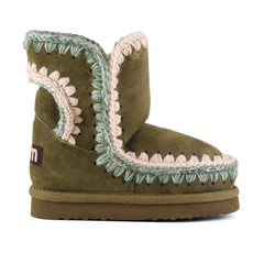 Mou - Eskimo Suede Stitch Detail Boots | Khaki