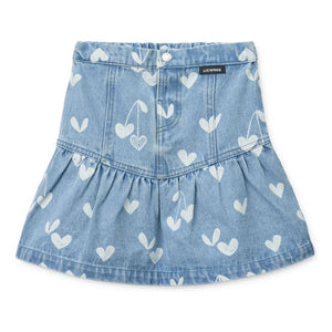 Liewood - Dayla Denim Skirt with Hearts | Light Blue