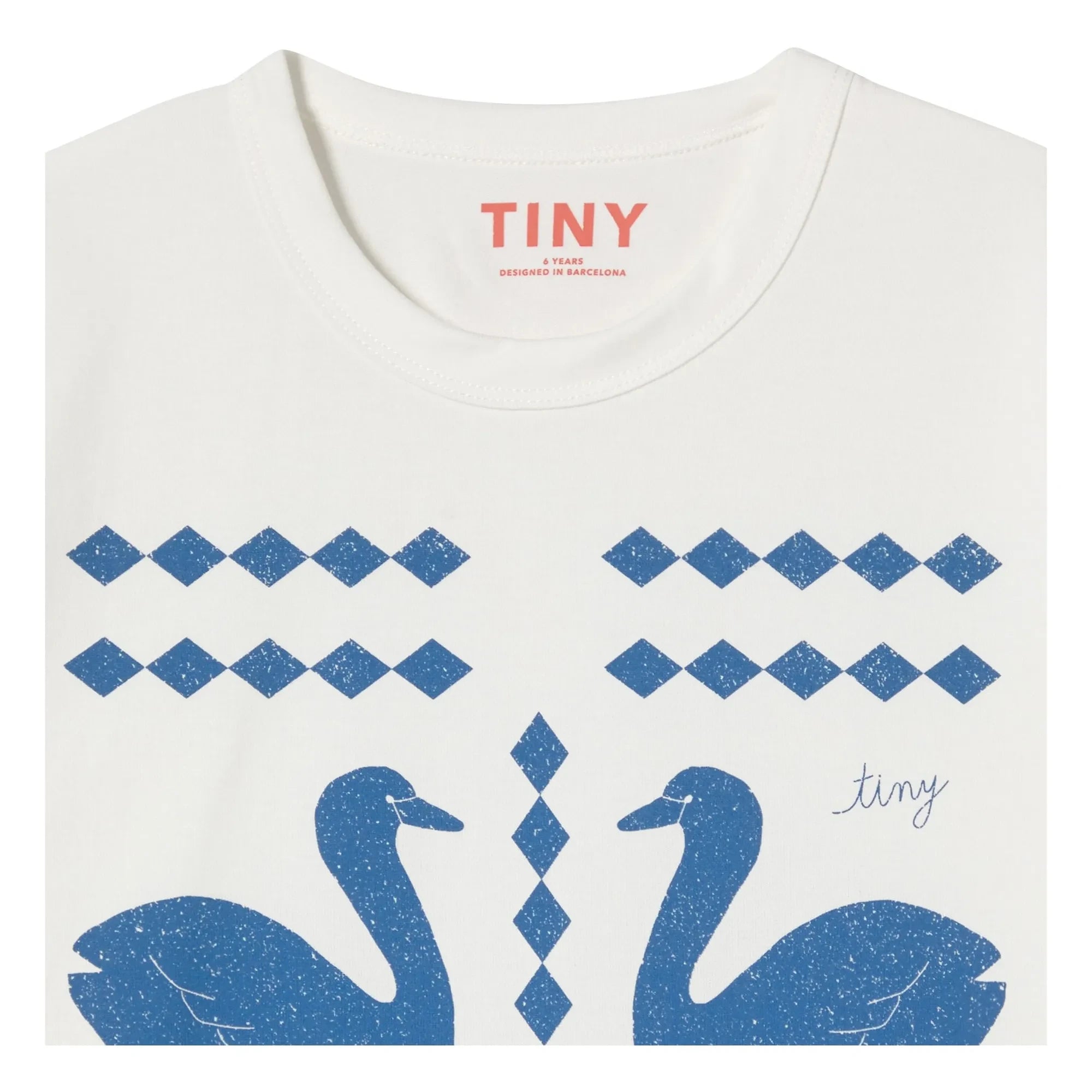 Tinycottons - Swans Losanges Organic Cotton T-shirt | White