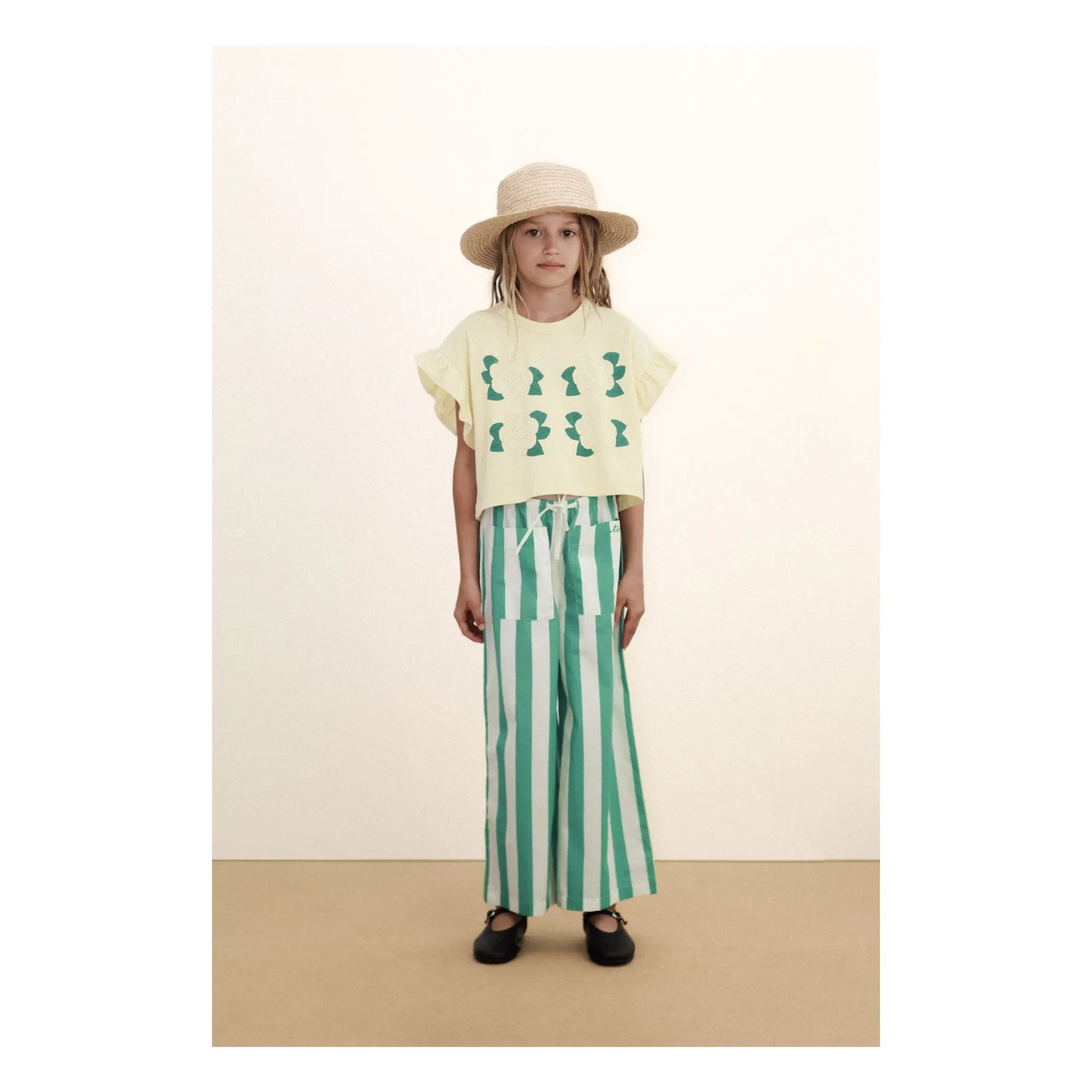 Tinycottons - Green Small Striped Trousers