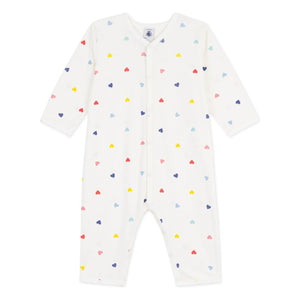 Petit Bateau - Sleep Well Hearts Pijama | Beyaz