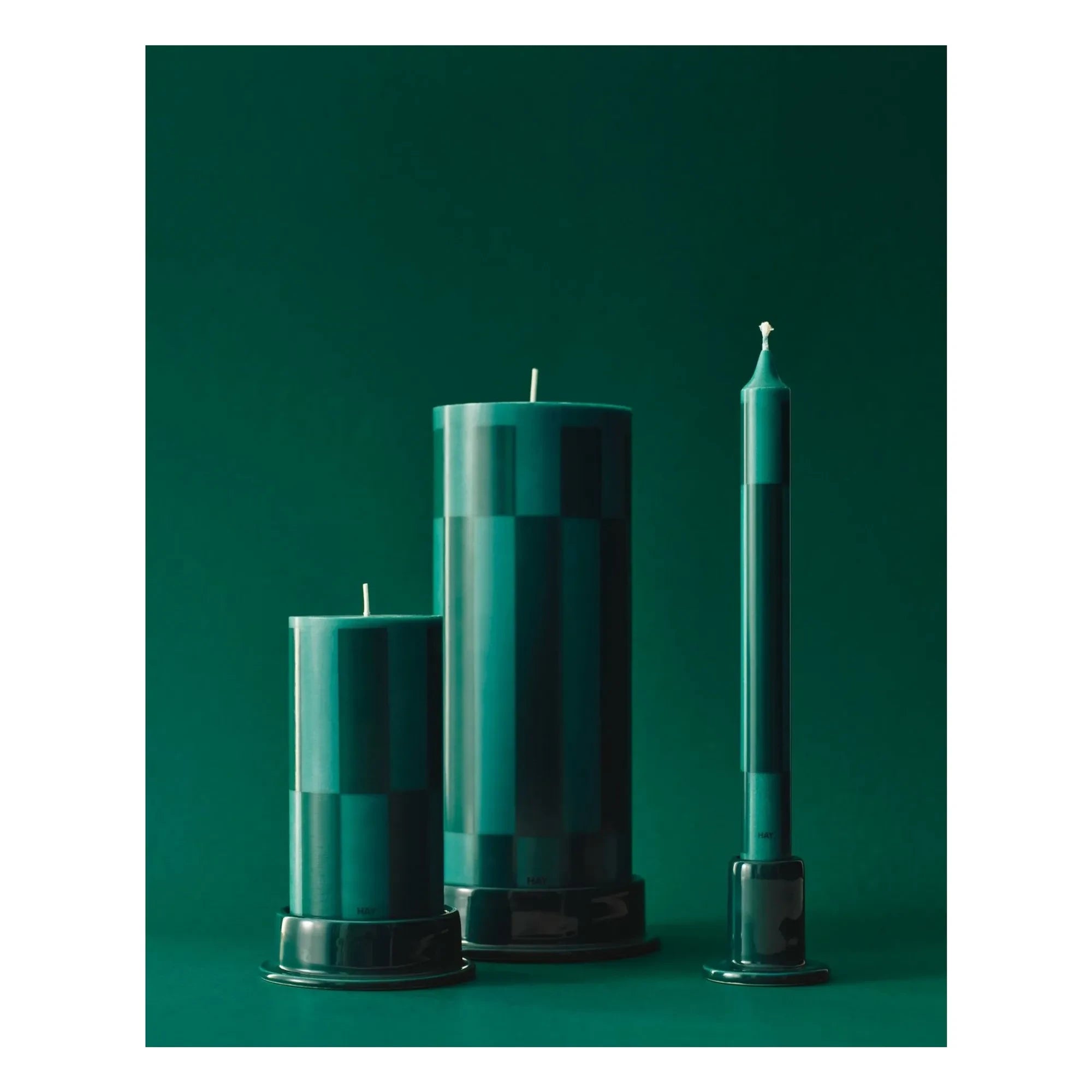 Hay - Patterned candles - Set of 4 | Green