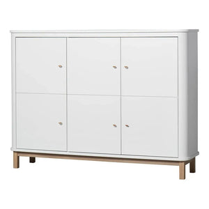 Oliver Furniture - Multi-Compartment 3-Door Oak Dresser | White