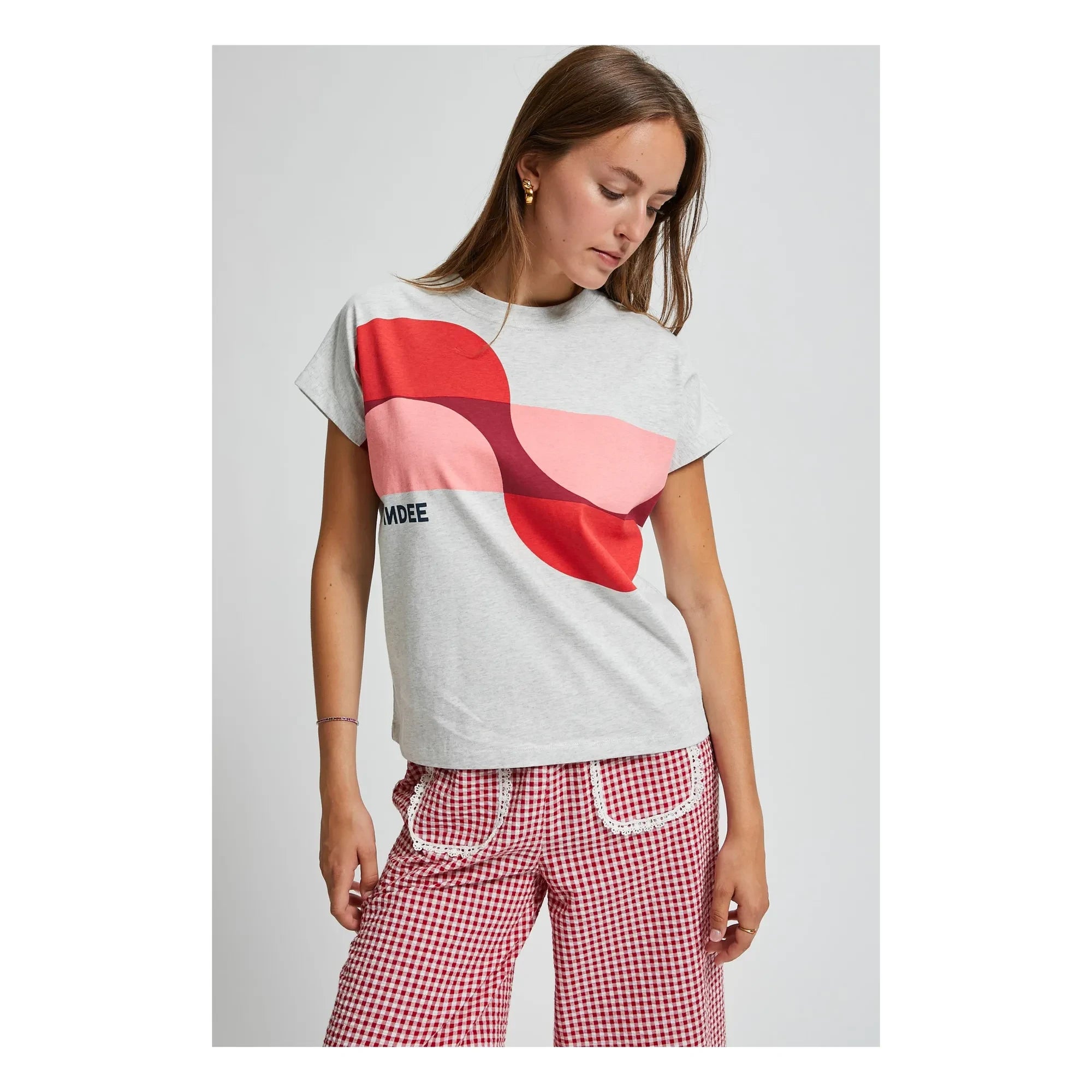 Indee - Printed Mink T-Shirt | Gray Melange