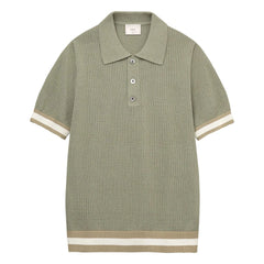Ché Studios - Quinn Cotton Polo T-shirt | Beige - Green