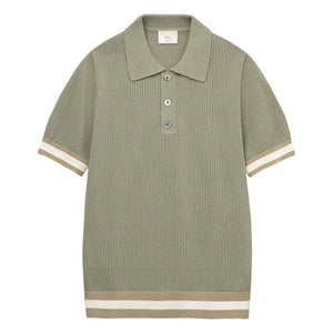 Ché Studios - Quinn Cotton Polo T-shirt | Beige - Green