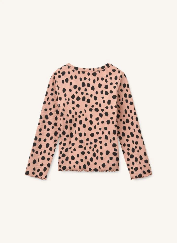 Liewood - Nieve Leopard Organic Cotton Ribbed T-Shirt | Light Pink