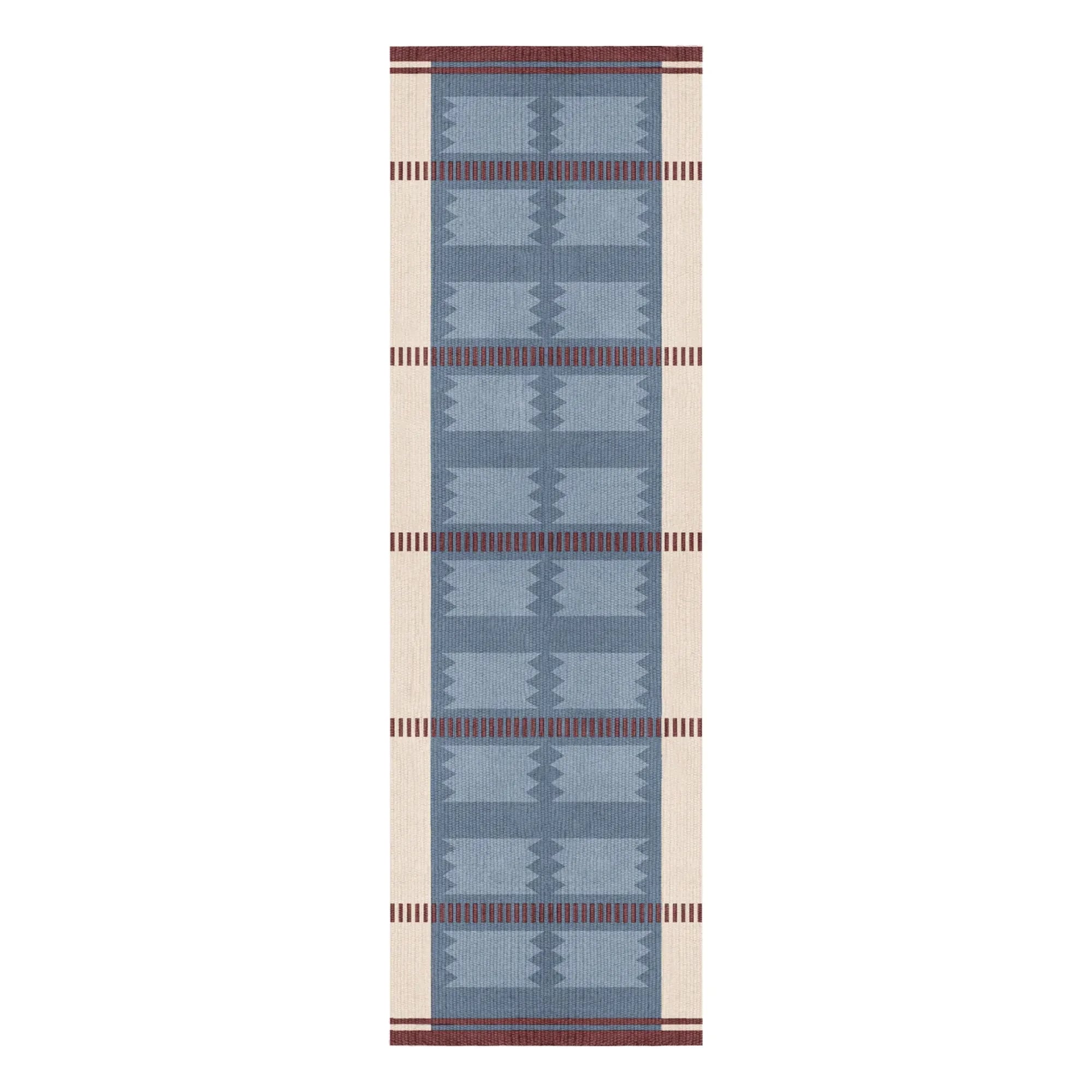 Layered - Wool Runner Rug Iris | Petrol Blue