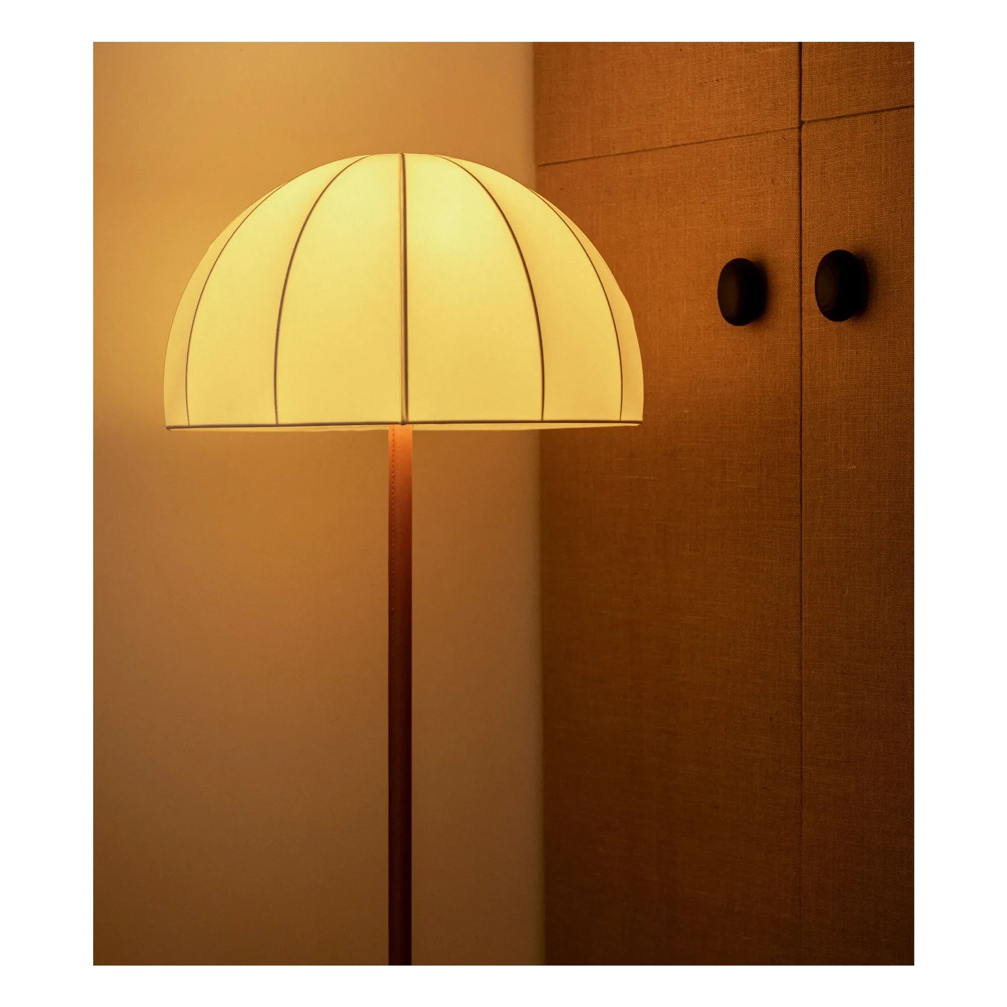 The Socialite Family - Duomo Floor Lamp, Cognac Leather Base | Cream