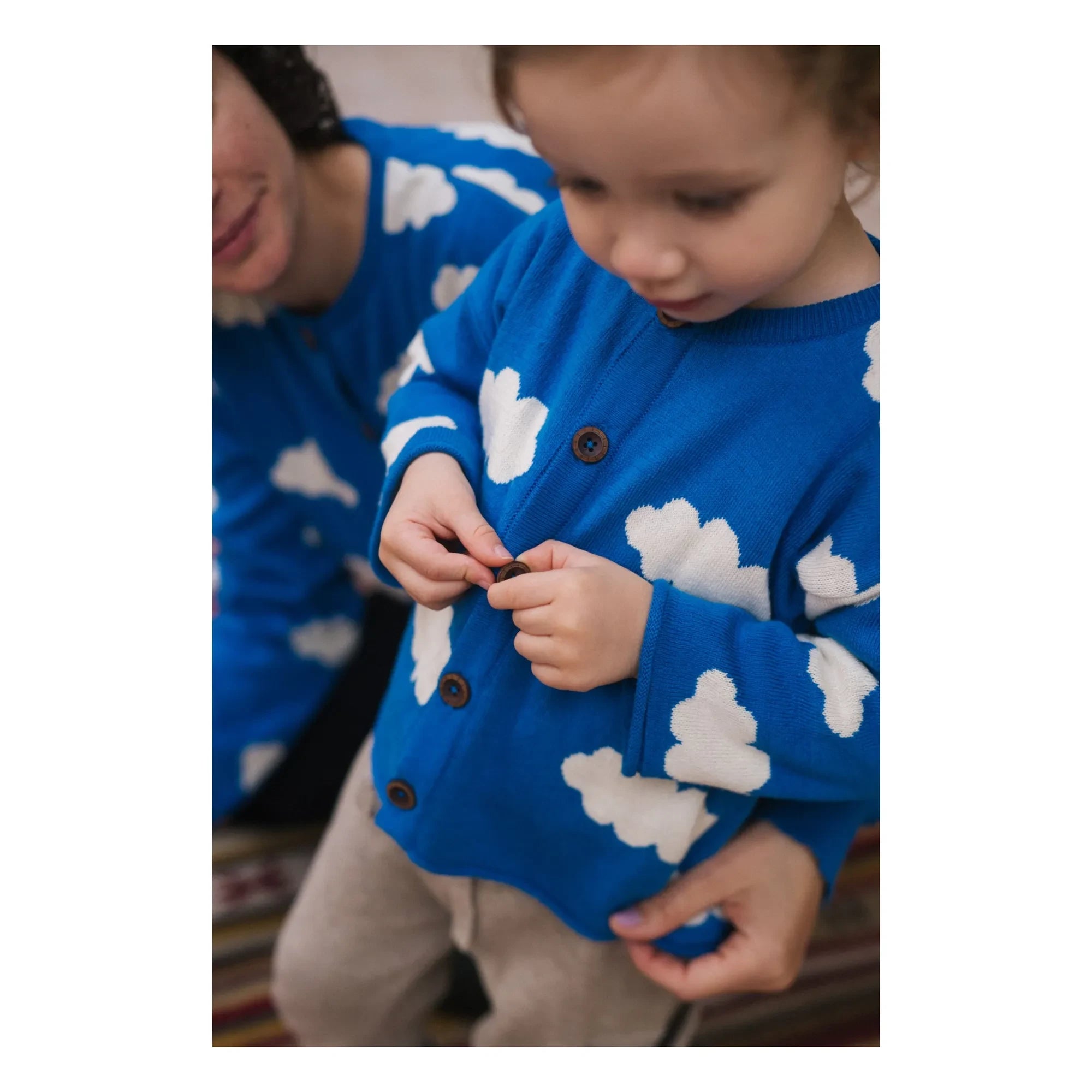 Bayiri - Cloudy Sky Organic Cotton Cardigan | Blue