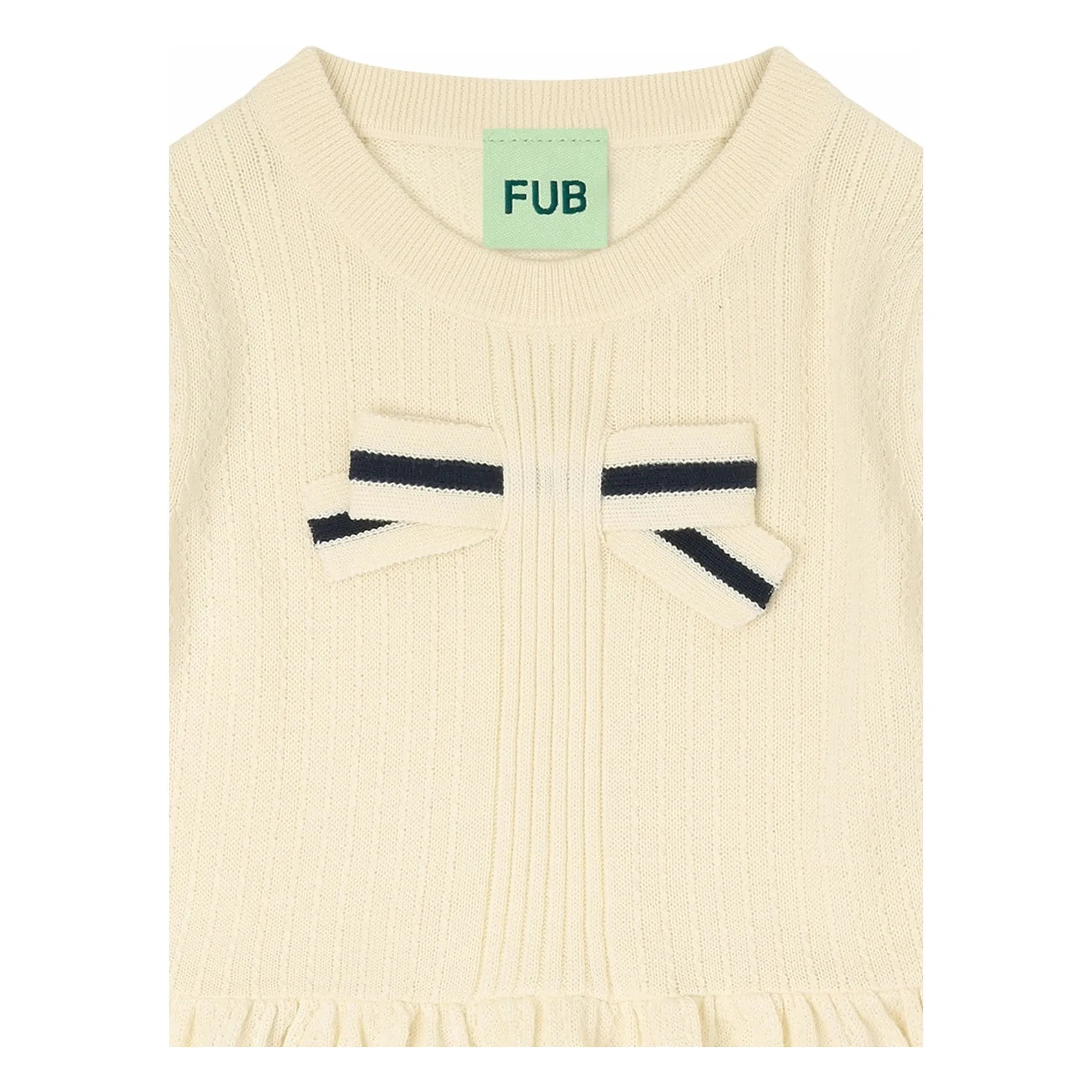 FUB - Bow T-Shirt Fine Knit Organic Cotton | Ivory